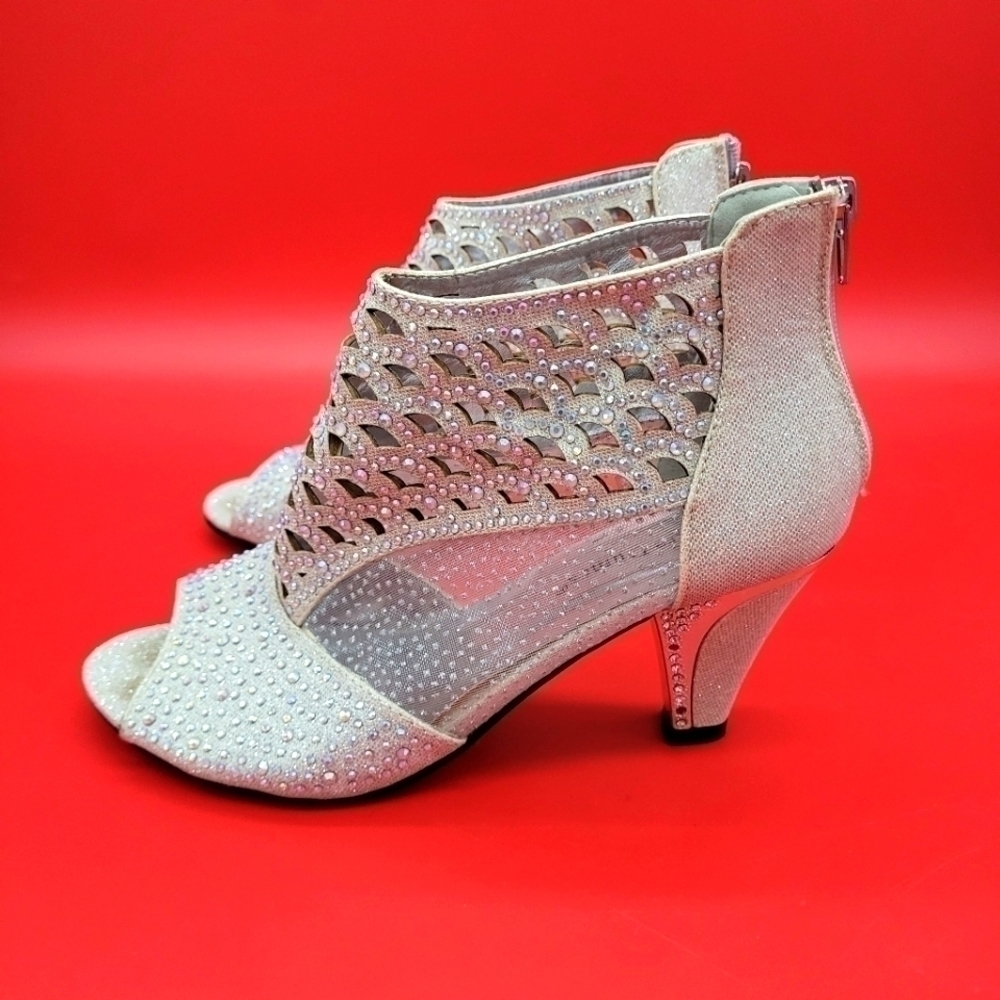 Pierre Dumas Shoes Women 7.5 M Ciara High Heels Women's Silver Zip Up
